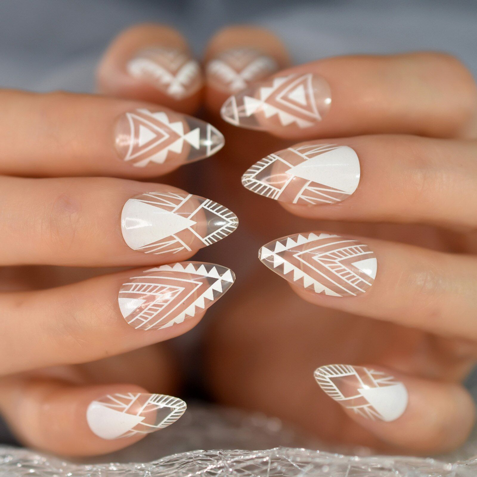 Squoval Nails Watermelon Summer Design Short Fake Nails Press On Nail UV  Gel DIY | eBay