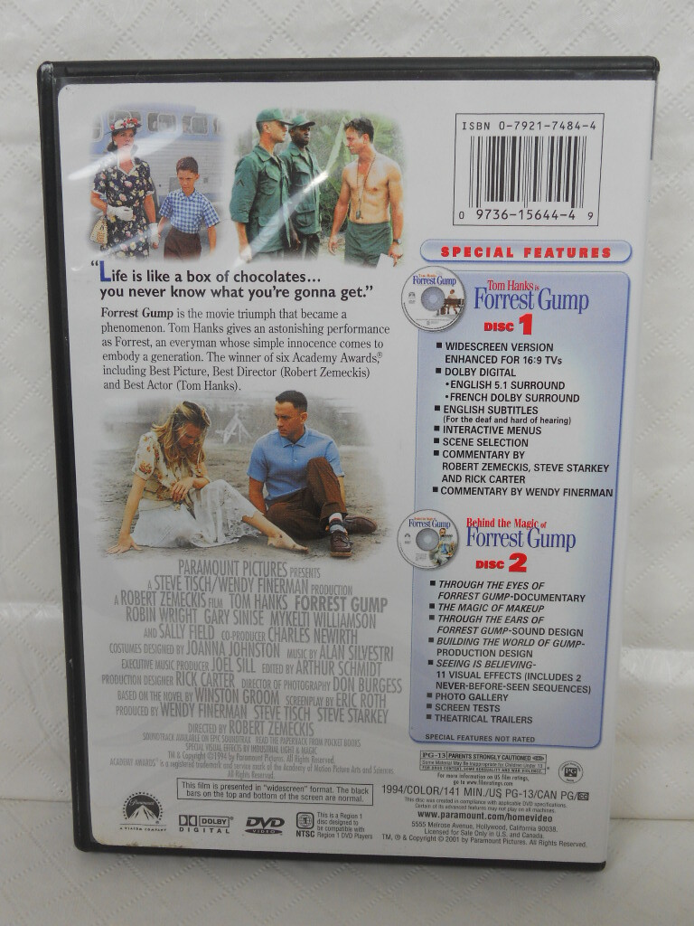 Forrest Gump (DVD 1994) Tom Hanks - Special Collector's