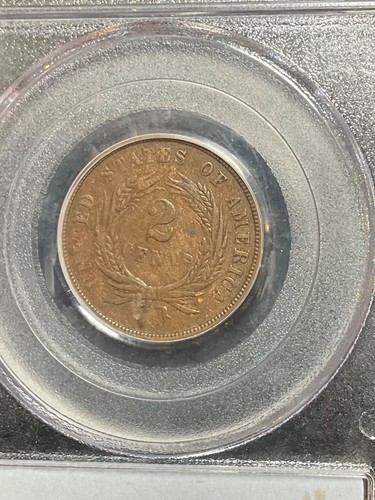 PCGS VF35 1864 TWO CENT PIECE SMALL MOTTO VERY TOUGH COIN NICE FOR THE GRADE - Picture 2 of 3