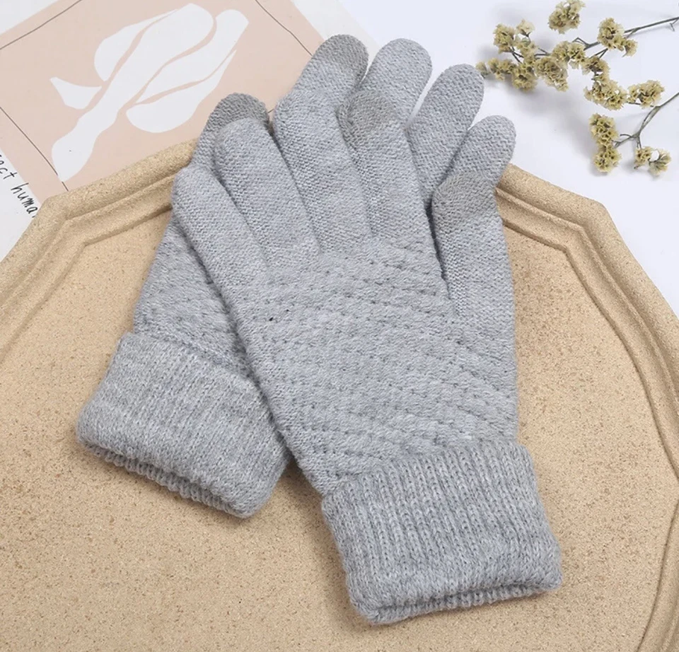 Handschuhe Touchscreen Winterhandschuh Handy Smartphone Damen Herren Strick warm - Bild 3 von 3