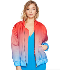 Kitty Joseph Multicolor Satin Bomber Jacket Women's Coat Size 10 Uk B10222