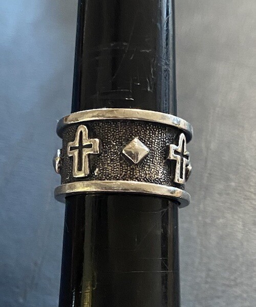 James Avery Cross Wide Thick Ring Sterling Silver Retired Rare - Main Image