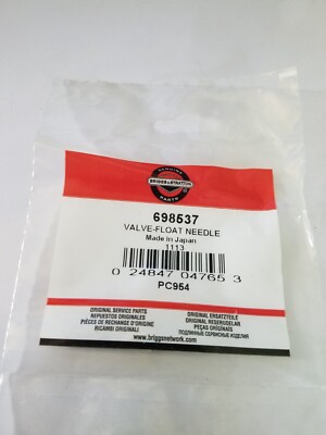 Briggs & Stratton Float Needle Valve 698537 - OEM Packaging - NEW - D3E