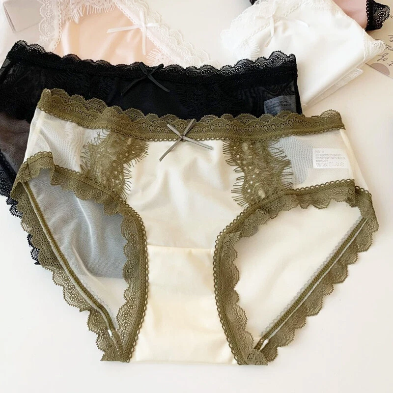 5 Pack Lot Sexy Womens Satin Panties Briefs Lace Sheer Underwear Lignerie Bikini - Image 2 of 4