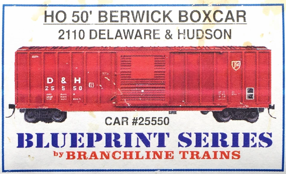 Branchline Blueprint HO Delaware & Hudson 50' Berwick Box Car Kit DH #25550 - Image 2 of 3