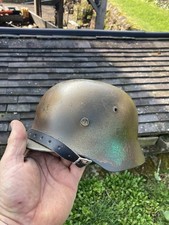 Honest Reproduction Of A German WW2 3 Tone Normandy Camo Helmet ,