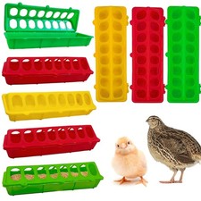 8 Pack Plastic Flip Top Chick Feeders Chicken Feeding Tray Poultry Quail Feed...