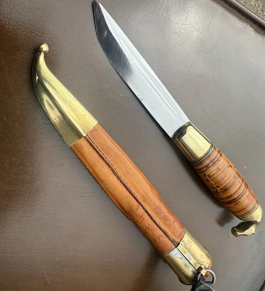 IISAKKI JARVENPAA PUUKKO KAUHAVA HORSE HEAD KNIFE SHEATH FINLAND - image 2 of 4