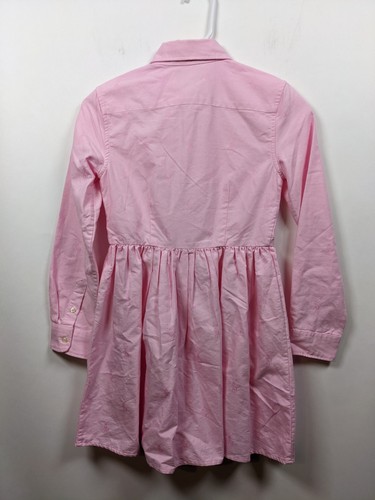 Polo Ralph Lauren Girls Cotton Shirt Dress Pink Size 10 Long Sleeve Button Front - Picture 4 of 12