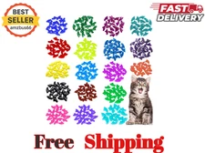 VICTHY 120pcs Cat Nail Caps, Colorful Pet Cat Soft Claws Nail Covers for Cat Cla