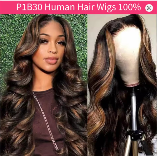 Perruque cheveux humains P1B30 body wave pour oublier les cheveux ternes et sans volume