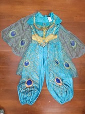Disney Aladdin Princess Jasmine Deluxe Jumpsuit Peacock Accents Costume S 4-6