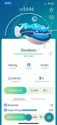   Pokemon Go  #977 Dondozo*NEW PVP TANK **Friendship Included
