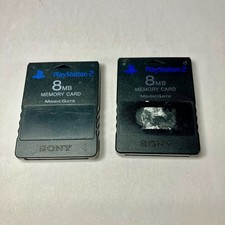 PlayStation 2 PS2 Official OEM 8 MB Memory Cards Black 2X Sony