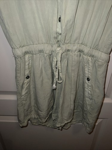 Highland Park By Material Girls Green Romper Shorts Women Size S Tencel Halter - Picture 4 of 10