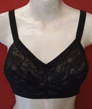Vintage Hollywood Vassarette Mais Oui Black Lace Bra Pinup 36B