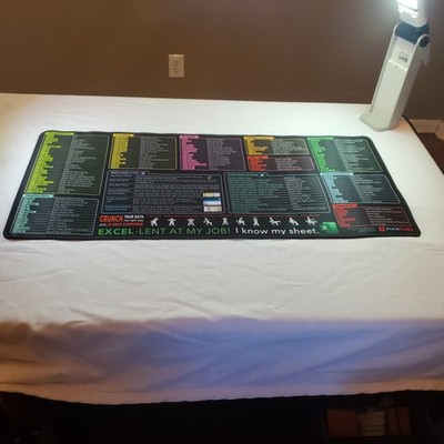 PIXIECUBE Excel Cheat Sheet Desk Mat Large Mouse Pad Office Shortcuts Guide