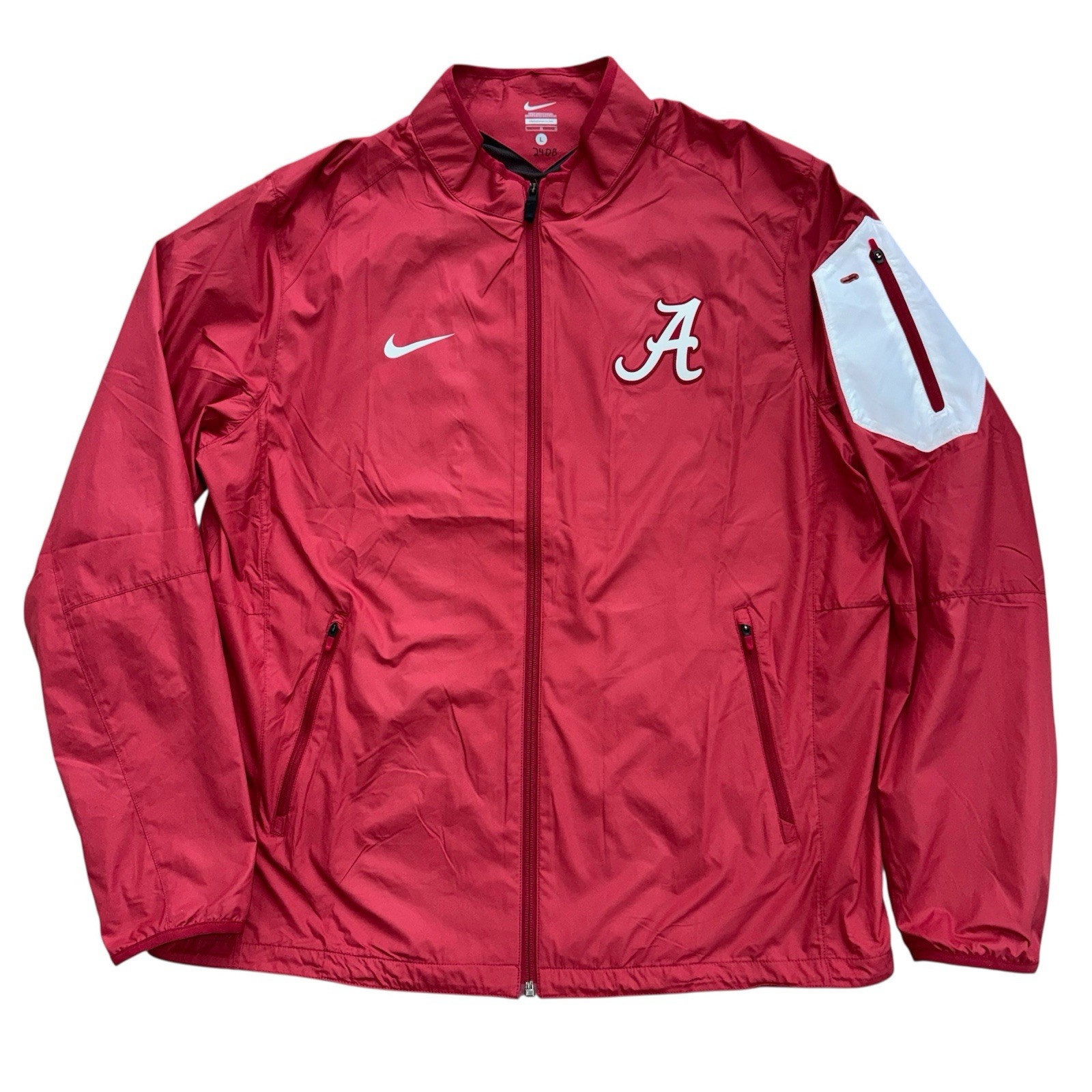 Nike Alabama Crimson Tide 1/4 Windbreaker Jacket Mens Pullover Sz L Saban Era