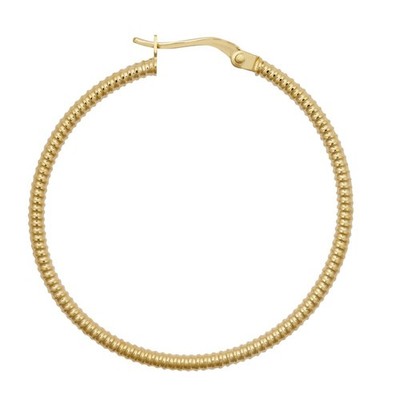 Hoop Earrings 9ct Yellow Gold Ribbed Polished Womens Jewellery