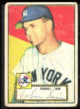 Johnny Sain 1952 Topps #49 New York Yankees
