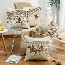 Sagielio Western Throw Pillow Covers 18" x Pack of 4 , Beige