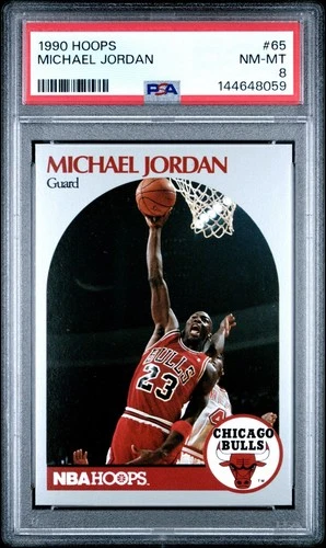 1990-91 NBA Hoops Michael Jordan #65 Chicago Bulls PSA 8 NM-MT HOF GOAT