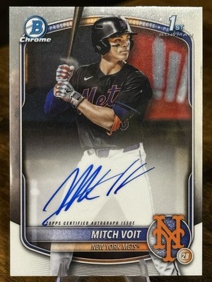 Mitch Voit 2025 Bowman Draft 1st Prospect On Card Autograph NY Mets #CPA-MV