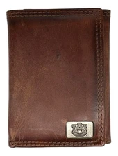 Auburn Tigers Genuine Leather Wallet-TriFold with Debossed Logo-by Enmon-New