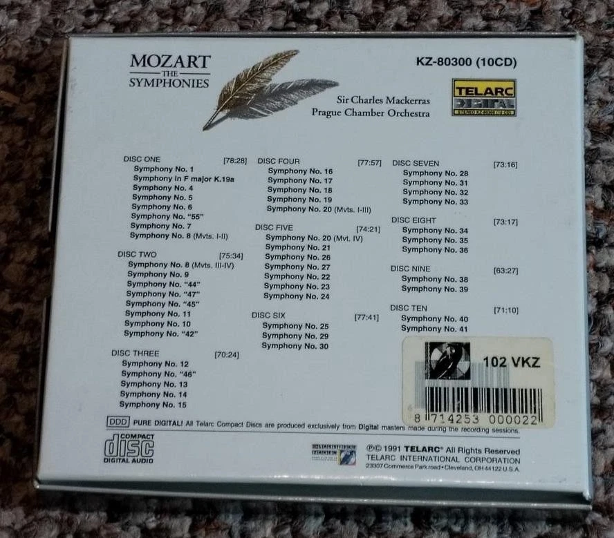 MOZART Symphonies CHARLES MACKERRAS Telarc 10 CD SET - Image 2 of 4