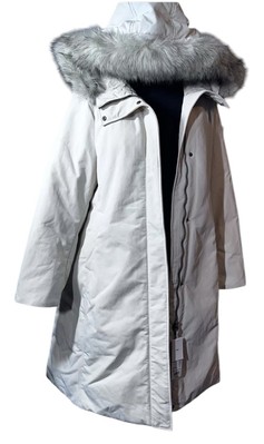 Uniqlo Ultra Warm Hybrid Down Long Coat  Womens XL Natural Beige /White NWT