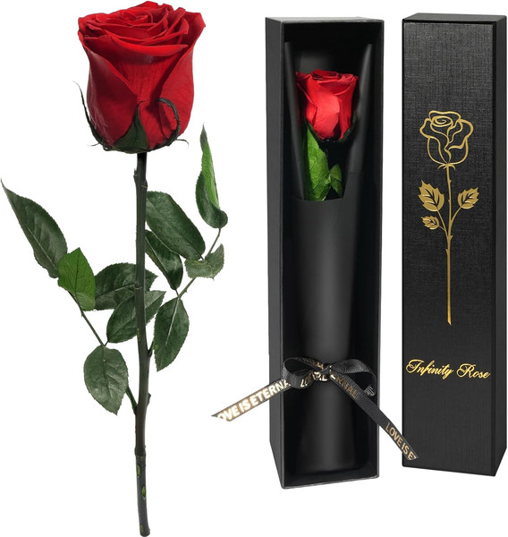 Yamonic Muttertagsgeschenk Ewige Rose Geschenke FüR Frauen,Infinity Rose Mit Sti-image