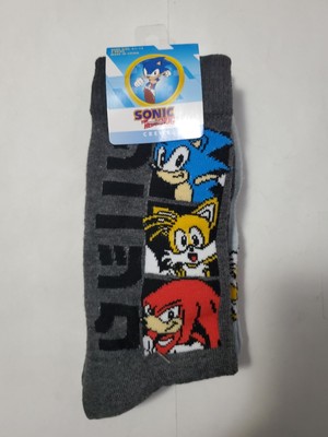 Sonic the Hedgehog, Tails & Knuckles Crew Socks 2 Pair Pack Shoe Size 6 1/2 - 12