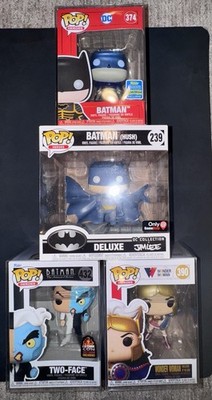 Funko Pop! DC Batman Lot Metallic Blue 374 Hush Two-Face Wonder Woman