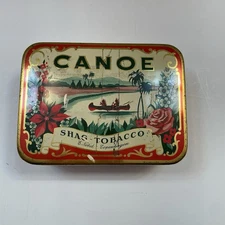Canoe Tobacco Tin Vintage Danish Shag Tobacco