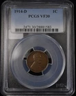 1914-D Lincoln Cent Penny 1c- PCGS VF 30 - Very Fine Original Key Date! Denver
