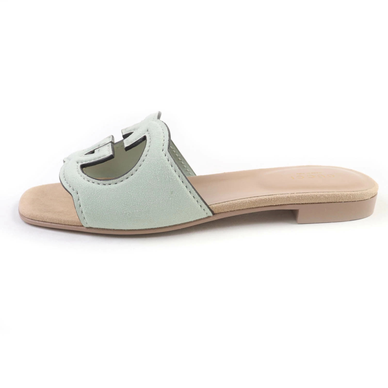 GUCCI Interlocking G suede leather slide sandals mule mint green 36 storage bag thumbnail 5