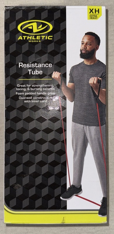 Athletic Works Resistance Tube Red Bands | Extra Heavy XH | Exercise Gym Workout
