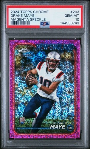2024 TOPPS CHROME MAGENTA SPECKLE #203 DRAKE MAYE ROOKIE RC 305/399 PSA 10