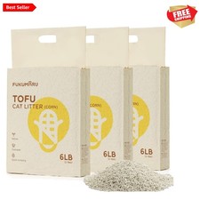 Tofu Cat Litter 18lbs - 100 Natural, Flushable, Quick Clumping, Low Tracking