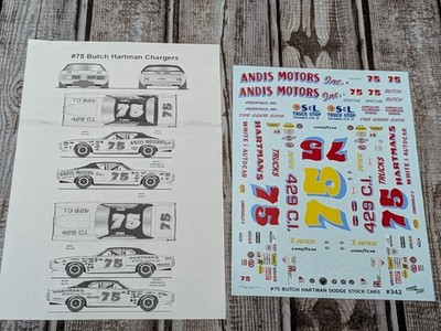 Power Slide Butch Hartman Dodge Stock Car Model Decal Sheet