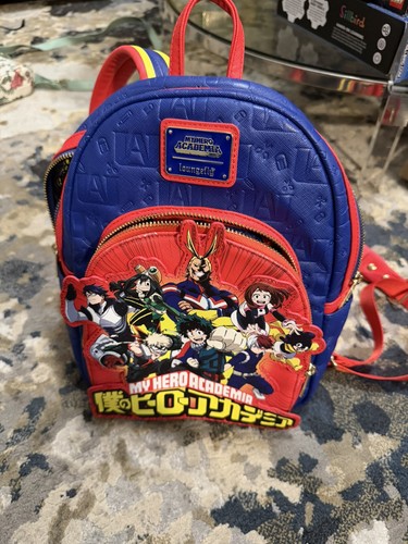 Officially Licensed Loungefly My Hero Academia Group Debossed Logo Mini Backpack