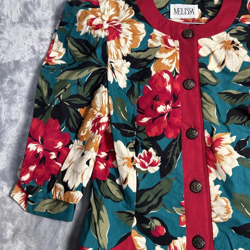 Conjunto de traje chaqueta maxi falda floral vintage años 80 conjunto cottagecore Bloomcore Foto 4 de 4