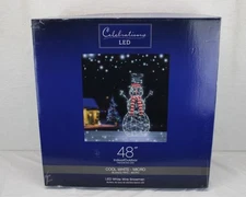 Celebration LED White Wire Snowman 48" Indoor/Outdoor 21DH07221 NEW