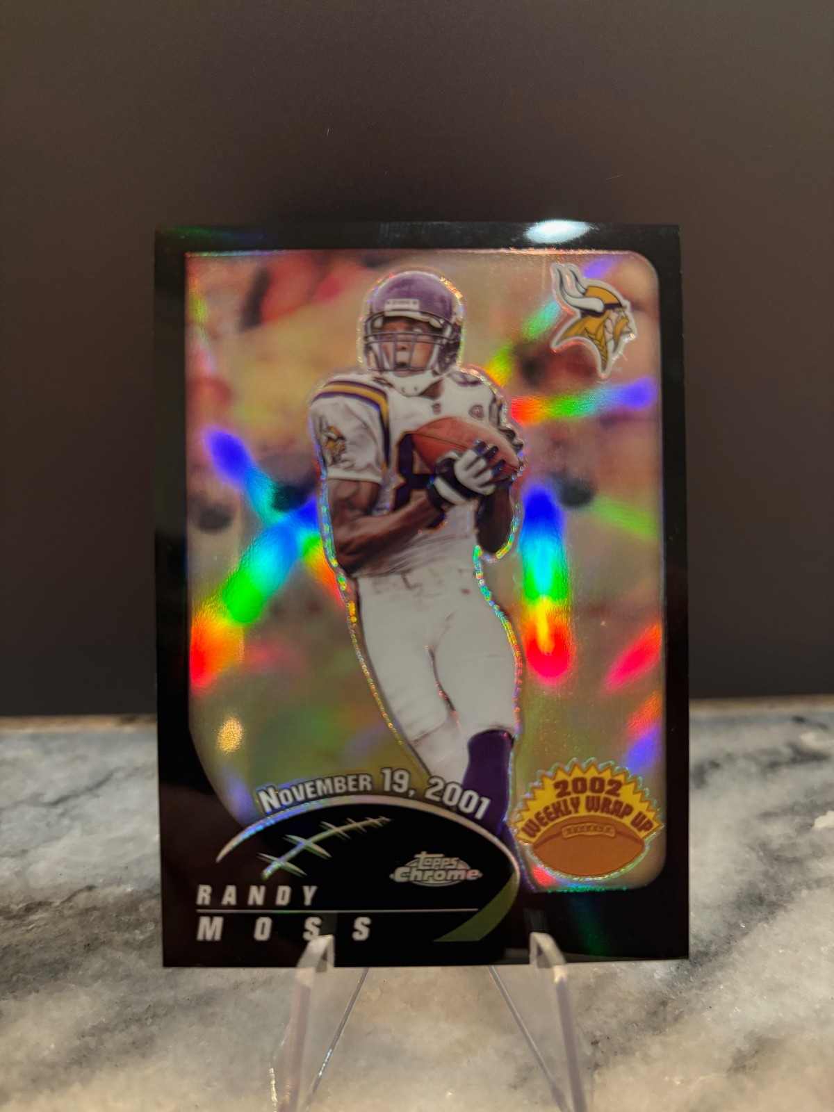 2002 Topps Chrome - Randy Moss Black Refractor Weekly Wrap Up /599 Card #155