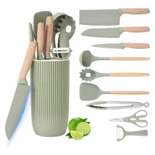 Knife Set, 10 Pieces Professional Kitchen Knife Set with Universal Knife Bloc...