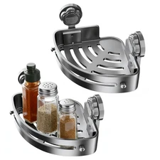 Corner Shower Shelves 2 Pieces No Drilling Storage Strong Suction