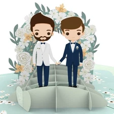 Gay Men’s Wedding 3D Pop-up Card