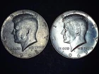 2 1968 D-1969 D Kennedy half silver dollar 40% silver