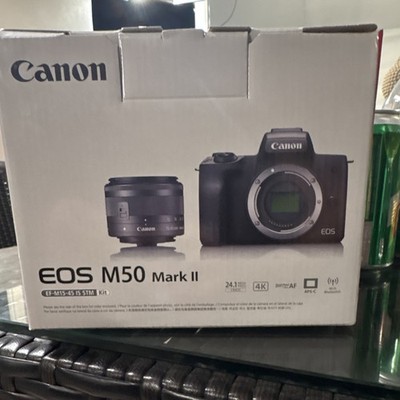 Canon EOS M50 Mark II Mirrorless Camera Kit 24.1MP 4K APS-C Bluetooth Black