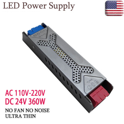 24V 360W 15A Power Supply AC110V-220V Ultra Thin Led Driver Lighting Transformer